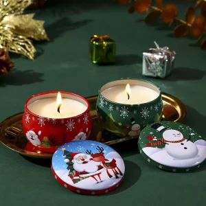 Holiday Design Soy Wax Tin Jar Candles for Scented Supplier