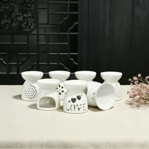 Hollow Flower White Ceramic Aromatherapy Diffuser Bedroom Decor Daily Fragrance Diffusing Tool