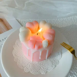 Home Decor Aromatherapy Candle Pink Love Cake Fragrance Candles Soy Wax Essential Oil Scented Candles