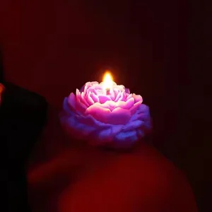 Home Decor Fragrance Low Temperature Gilt Peony Flower Candle Does Not Hurt the Skin Can Be Torn Mood Oil Scented Candles