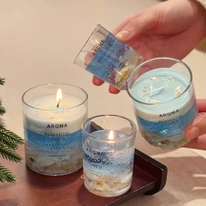 Home Decor Indoor Smokeless Eco Friendly Aromatherapy Candle Gift Set Jelly Wax Scented Candle