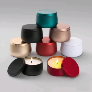 Home Decoration Custom 8oz Tin Jar Soy Wax Scented Candle With Smokeless Fragrance Luxury