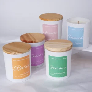 Home Decoration Gift Set Custom Logo and Packaging Luxury Oil Fragrance Scented Soy Wax Candle with Wood Lid