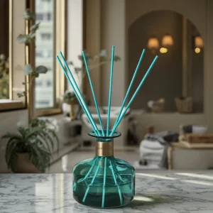 Home Decoration Gift Set with Air Freshener Fragrance, Glass Bottle, and Reed Diffuser