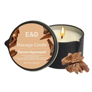 Home Decoration Natural Custom Long Lasting Eco Friendly Agarwood 2OZ Hand Care Massage Oil Candle for Nail Salon