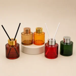 Home Decorative Long Round Empty Scented Oil Car Glass Reed Diffuser Bottle