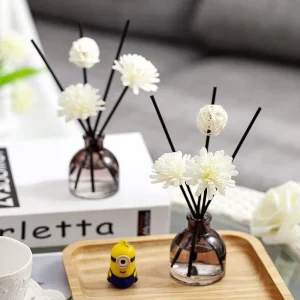 Home Fragrance Essential Oil Perfume Aroma Reed Diffuser Sets With Flower Sticks for Home Room Office Bathroom 50ml