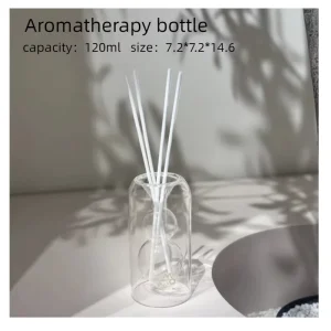 Home Fragrance Perfume Fresh Air Natural Essential Oil Reed Diffuser Mini 50ml With Aroma Stick High Borosilicate Glass Vase