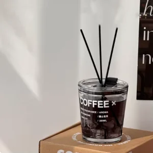 Home Fragrance Product Manufacturer Custom Coffee Cup Style Essential Oil Scented Reed Diffuser and Refill Liquid