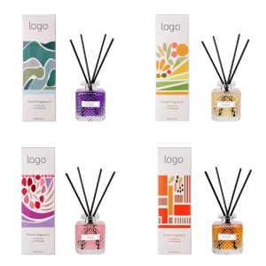 Home Fragrance Reed Diffuser Set with Fireless Essential Oil and Glass Bottle
