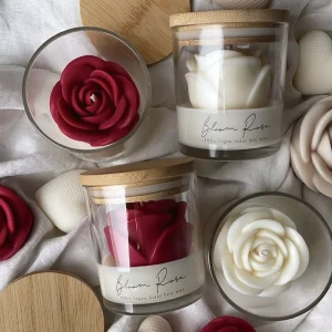 Home Fragrance Rose Flower Scented Candles Natural Eco Friendly Soy Wax Scented Candles Custom Aromatherapy Candles