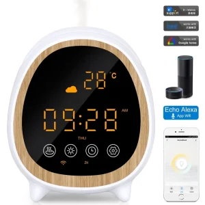 Home Office Desktop Clock Aroma Diffuser Timer Control with Temperature Display Essential Oil Diffuser