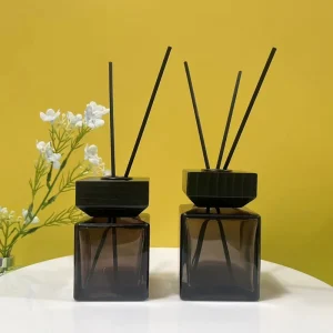 Home Room Aroma Defusers Packaging Empty Luxury Black Clear 50ml 100ml 150ml Glass Reed Diffuser Bottle