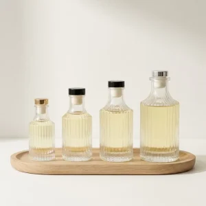 Home Room Perfume Bottle Packaging Empty Luxury Large Clear 50ml 100ml 150ml 250ml Round Glass Reed Diffuser Bottle