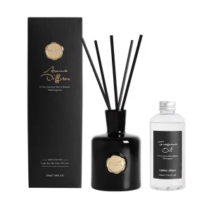 Homeflower Factory Fire Indoor Long Lasting Handmade Flameless Aromatherapy Candle Reed Diffuser Set Rattan Crystal Fragrance