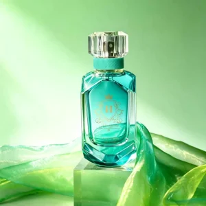 Hongyuan 50ml Irregular Shape Crimp Spray Perfume Bottle with Green Crystal Lid Bulk Export to Germany