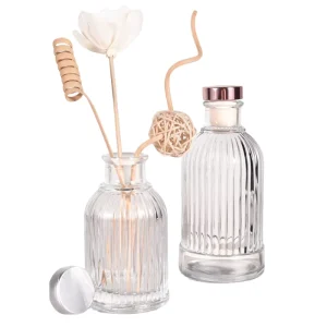 Hot Stamping Glass Reed Diffuser for Perfume 50ml 100ml 200ml Capacity with Rubber Stopper