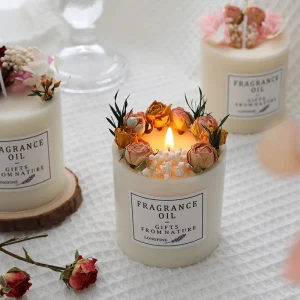 Hot selling Handmade Eco friendly Aromatherapy Candle Gift Box Everlasting Flower Scented Smokeless Soy Wax Candles