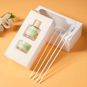 Huaming Luxury Home Fragrance Mini Essential Oil Price Pure Soy Wax Unlabelled Candle and Reed Diffuser Gift Set