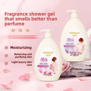 Hydrating Moisturizing Perfumed Nourishing Romantic Floral Fragrance Rose Shower Gel 1300ml Silky Smooth