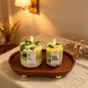 Iced Coffee Aromatherapy Candle Double Layer Colorful Fruit Style Lavender Scent Photo Prop Holiday Gift Festival Souvenir
