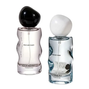 Irregular Wavy Glass Bottle Parfum Pebble shaped Cap Floral Woody Neutral Long lasting Unisex Fragrance Portable