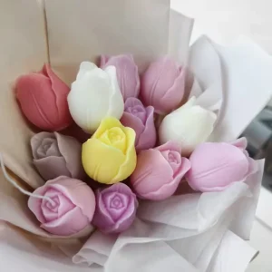 J10 251 3D Tulip Flowers Silicone Resin Epoxy Mold Homemade Soap Mold Soy Wax Candle Moulds