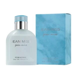 JEAN MISS Niche Ocean Woody Scent Men Perfume Eau De Toilette 100ml Portable Light Blue Bottle Gift Box Set Daily Dating