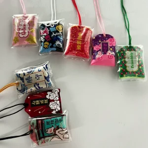 Japanese Omamori Amulet Hanging Sachet Lucky Charms Blessing Bag Pendant for Car (Assorted Color)