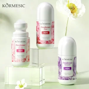 KORMESIC 50ml Private Label Flower Fruit Fragrance Women’s Body Organic Natural Roll On Underarm Deodorant for Women