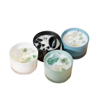 LA05PZ Indoor Aromatherapy Crystal Stone Scented Tumbler Glass Jar Candles Birthday Souvenir Wedding Gifts