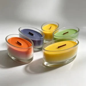 LANJO 380g Large Boat Shaped Glass Jar Custom Scented Handmade Modern Art Candle Soy Wax Multi layer Wedding Christmas
