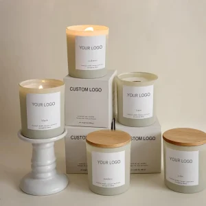 LANJO Custom Logo Scented Candles Private Label Natural Soy Wax Candle Luxury Handmade Gift Set for Wedding Home Decor