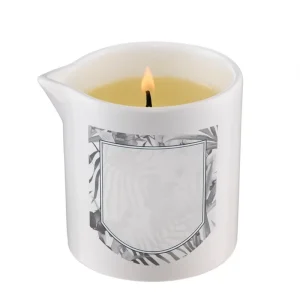 LANJO Handmade Non Toxic Massage Oil Candle Moisturizing Body Oil Candle with Natural Soybean Oil 8.1 oz Amber Vanilla Scent