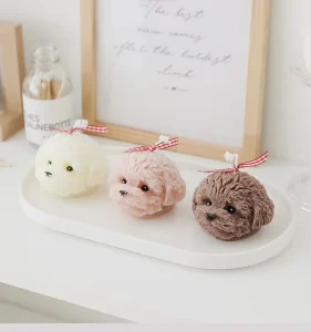 LE139 Handmade Teddy Dog Shaped Craft Scented Candles for Home Decoration and Holiday Gifts From