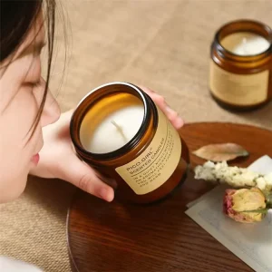 LUYI Amber Color Scented Candle Luxury Romantic Birthday Gifts Long Lasting Soy Wax Smokeless Aroma Candles