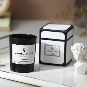 Labeled Matte Glass Container Scented Candle for Home Fragrance Retail Gift Packaging