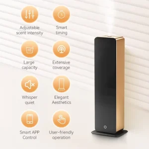Large Area Commercial Floor Standing Tower Aroma Diffuser 1000ml CE Certified Metal Waterless Scent Machine A316 OEM