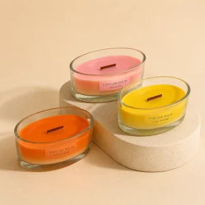 Large Boat Shaped Glass Jar Custom Scented Handmade Modern Art Candle Soy Wax Multi layer Wedding Valentine’s Day Candle