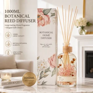 Large Capacity Botanical Reed Diffuser for Home Fragrance