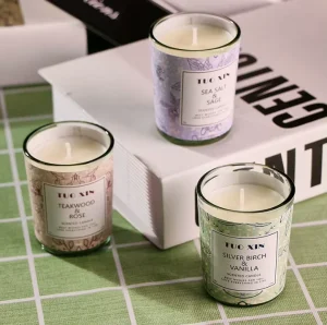Large Capacity Glass Jar Scented Candles Natural Plant Wax Smokeless Essential Oil Aroma Candles for Indoor Home
