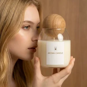Large Capacity Round Ball Cork Scented Candles for Indoor Smoke free Fragrance Decoration