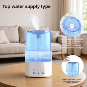 Large capacity air Humidifier Top fill Design Transparent Aroma Diffuser Seven color Night Light Ultrasonic Model Home Use 36dB