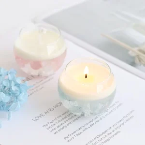 Latest Wedding Decoration Transparent Spherical Glass Jar Creative Jelly Diy Wax Dried Flower Container Cup Scented Candle
