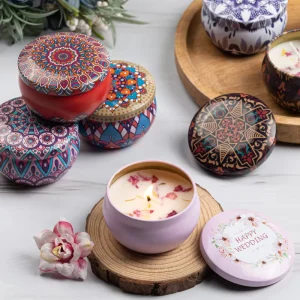Lavender Rose Aromatic Soy Wax Candles Scented Pillar Wedding Birthday Home Decor Holiday Use Gift