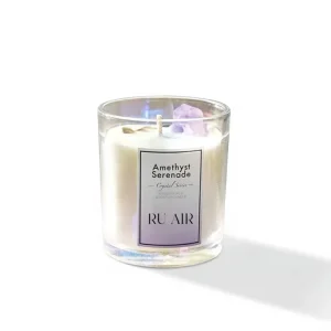 Lavender Scented Handcrafted Soy Wax Crystal Candle in Round Glass Jar for Valentine’s Day Home Decor EU Compliant