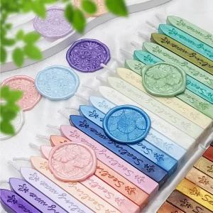Letter Pattern Core Wax Sticks Vintage Sealing Wax Rods with Wick for Wax Seal Stamp Envelope Sealing Factory