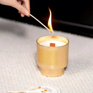 Light Luxury Gold Metal Cup Premium Soy Wax Gift Home Fragrance Aromatherapy Scented Candle
