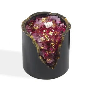 Long Burning Time Luxury Strong Scented Crystal Candle With Gem Stone Inside Jelly Wax Crystal Scented Candle