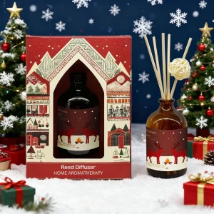 Long-Lasting Aromatherapy Essential Oil Toilet Air Freshener Amber Bottle Reed Diffuser Christmas Decoration